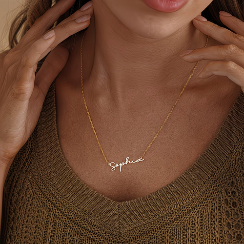 Customized name necklace, artistic letter necklace, fashionable necklace for ladies