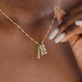 Customized multi-name gold necklace, water ripple chain necklace, vertical name necklace